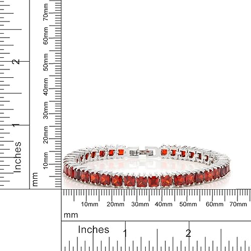 Miniatura 8 de Gem Stone King Pulsera de tenis con circonita cúbica y circonita cúbica de 1500 quilates de corte princesa brillante de 7 pulgadas Metal Gema