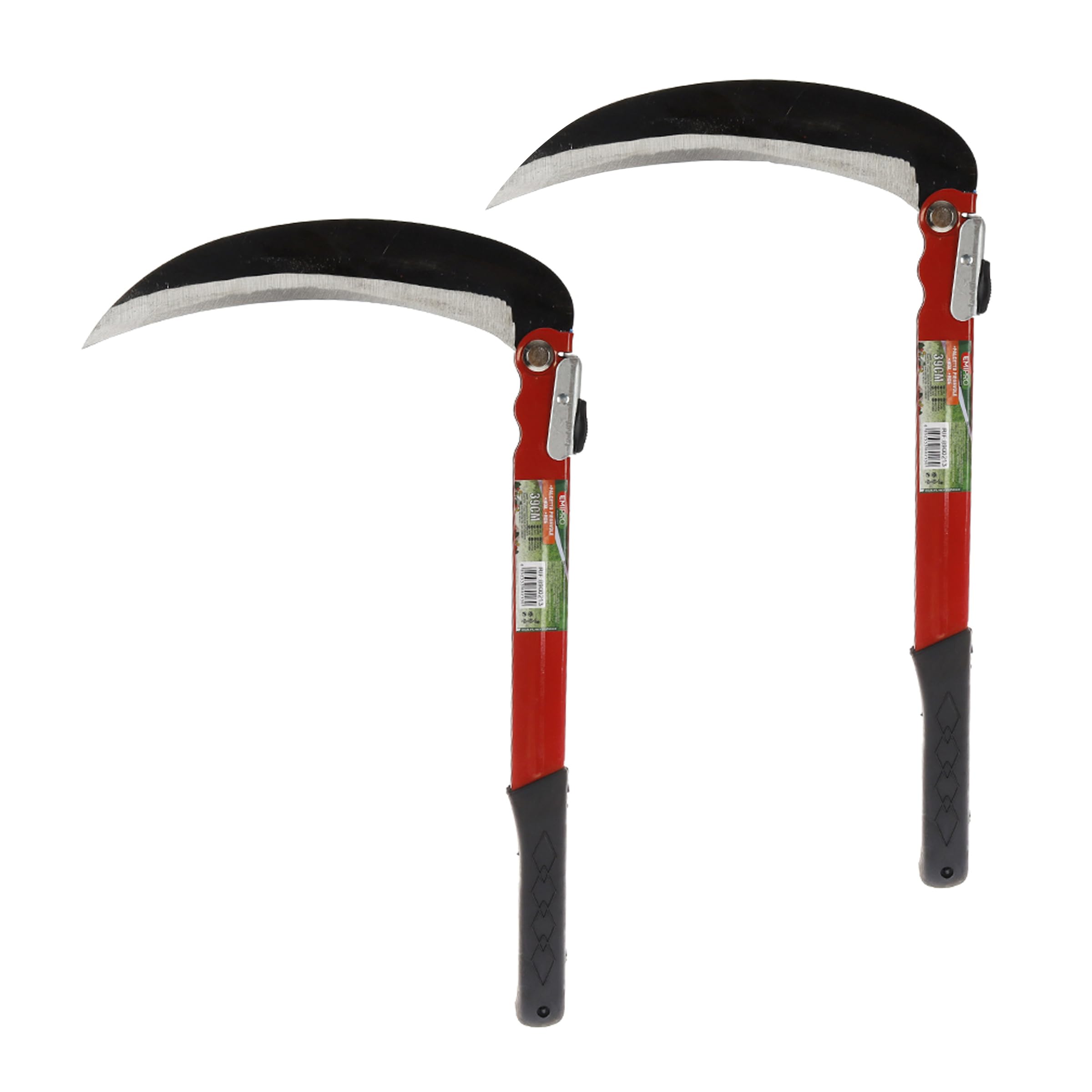 2 pièces – A2ZWORLD Faucille pliable 39 cm, jardinage multi-usages, faucille à gazon pour désherbage, faucille de sécurité portable pour la randonnée d'urgence, outils faux, lame 21 cm