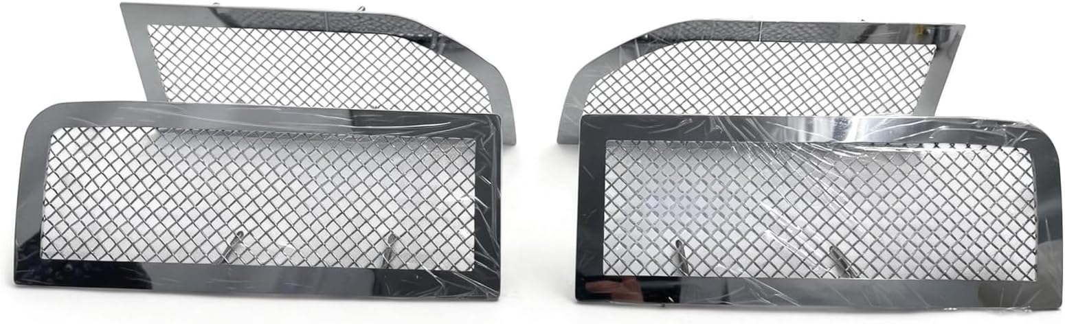 Front Bumper Upper Grille Insert, Compatible with 2007-2012 Dodge Nitro, Chrome Stainless Steel Replacement Front Grill Assembly, 4PCS