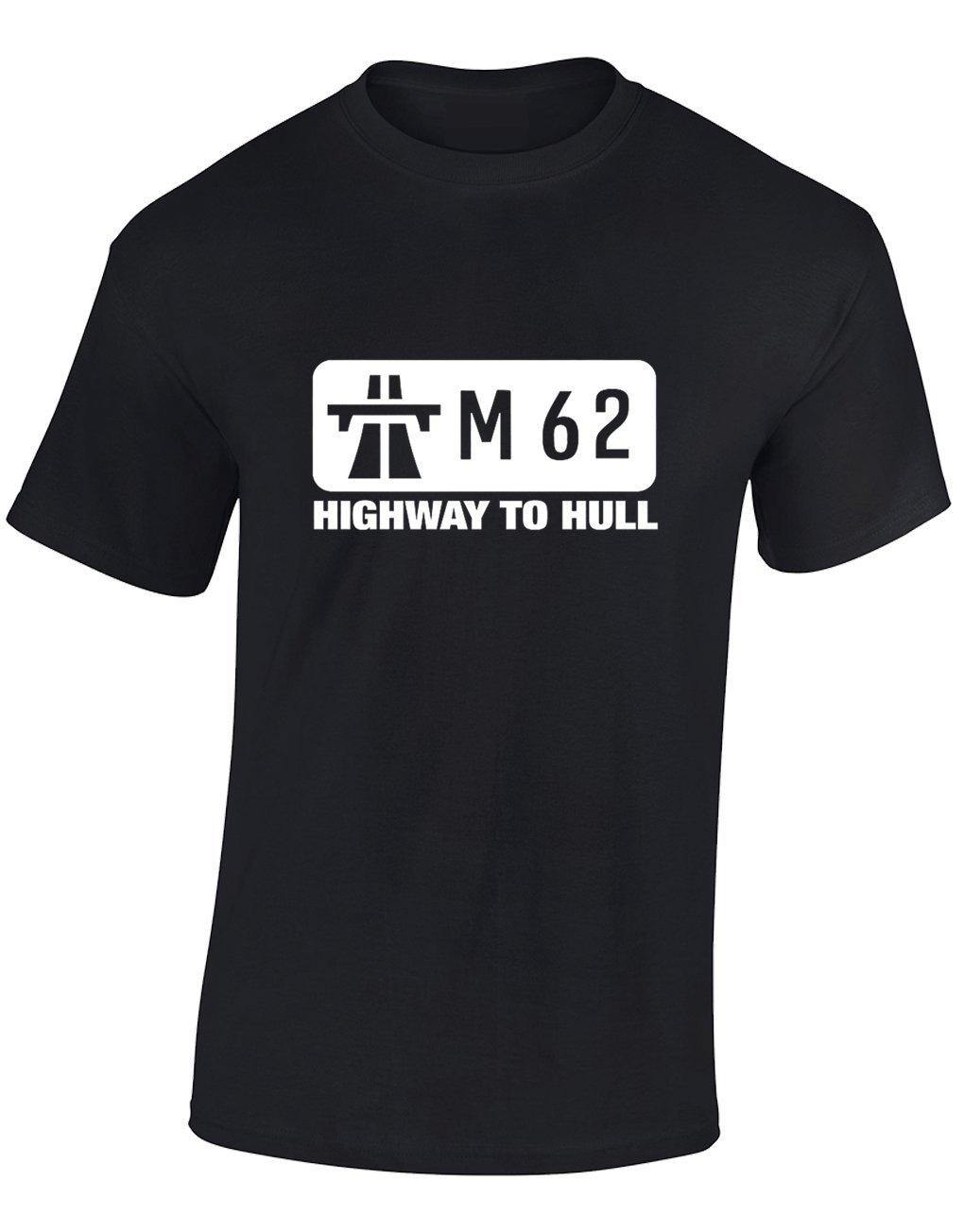 Crown Designs M62 Highway to Hull Funny Cool for Men & Teenagers T-Shirts Tops - Black/Large
