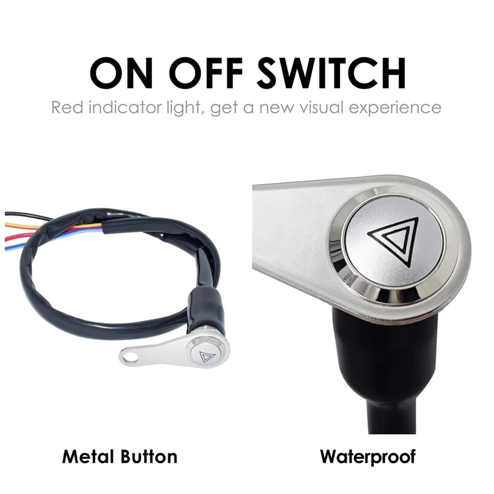 6,8 Mm Interruptor Encendido Apagado Para Motocicleta Montaje En Manillar Botón Pulsador Control Luces Trabajo Faros Delanteros Luces Antiniebla 12 V Interruptor del manillar