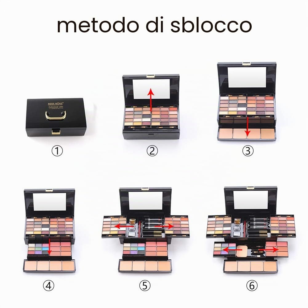 49 Colors Makeup Kit Combination with Eyeshadow Blusher Press Powder and Lip Gloss - Ideal Make Up Cosmetic Set for Professional and Daily Use #1