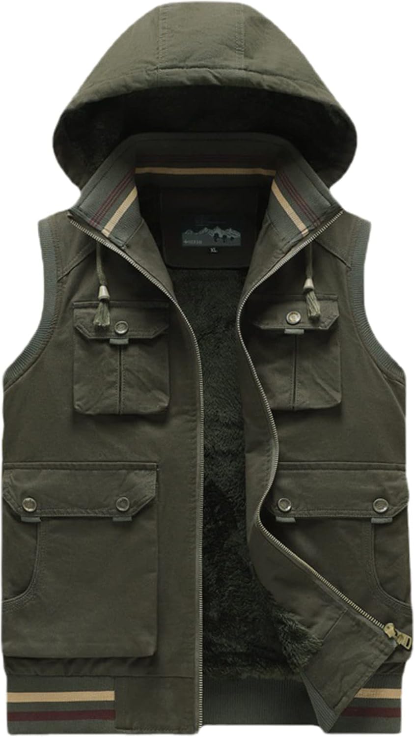 QIDAI Brown Wool Vest Light Blue Puffer Vest Mens Steampunk Vest Sequin