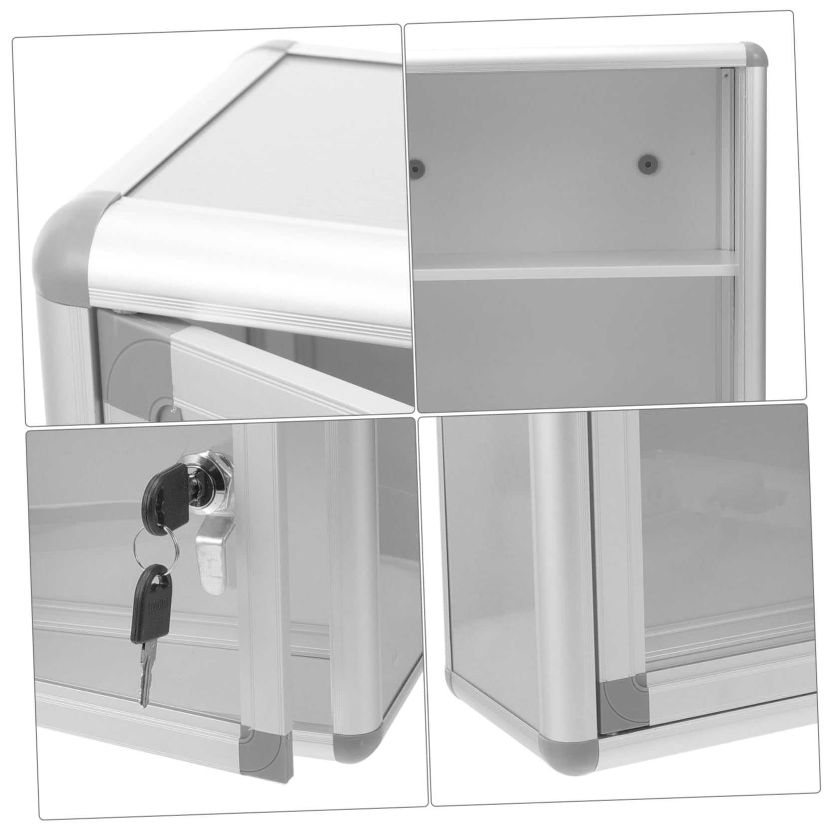 Botiquín de Primeros Auxilios Llave de Aleación de Aluminio, Pared | Plata, Almacenamiento Multifuncional, para Medicina y Objetos de Valor, Uso en Coche y Camping