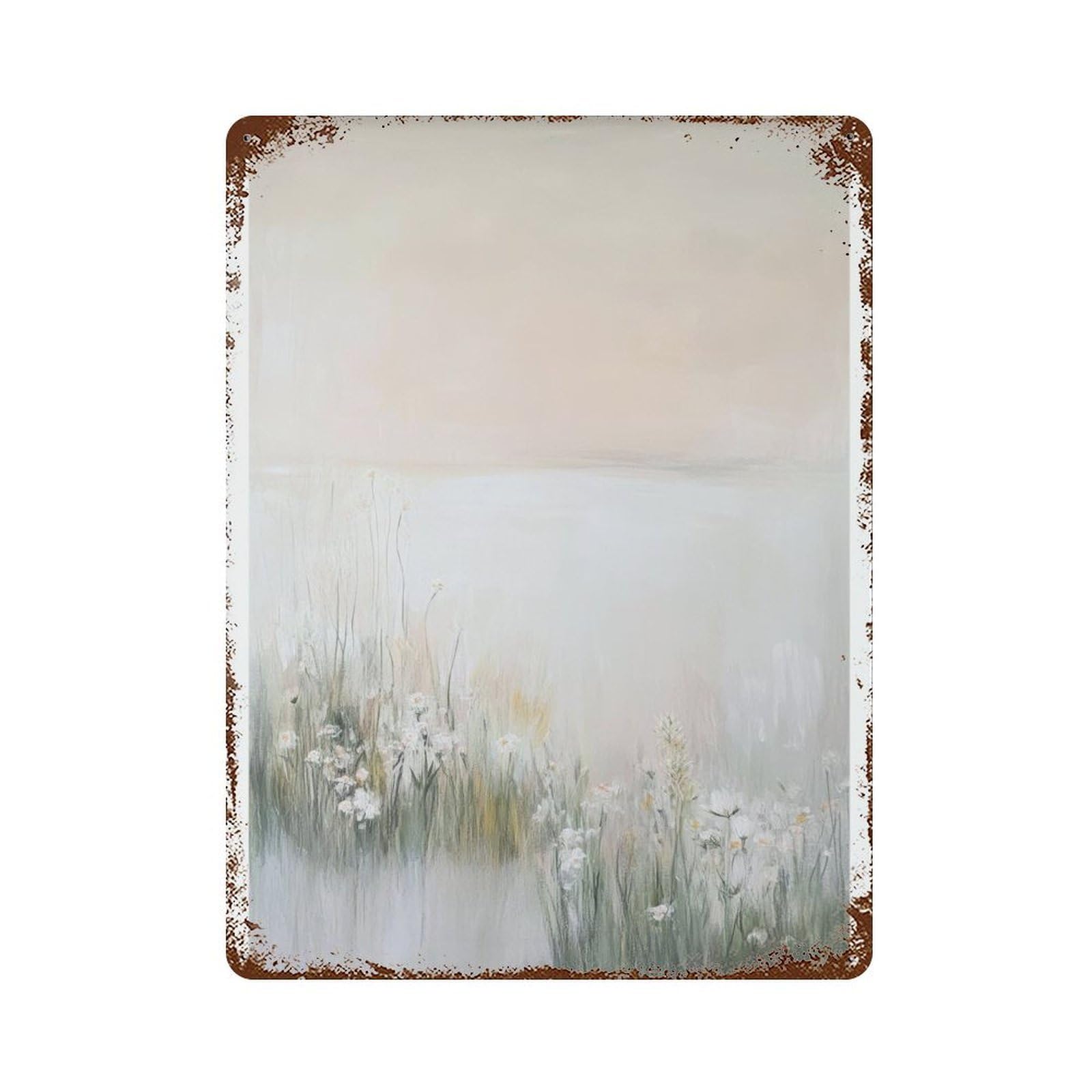 xiaoxiaoshen Abstract Seascape Landscape Modern Ocean Minimalist Coastal Wall Decor Art Metal Tin Poster Modern Home Decor Art Home Bar Shop Decorations Vintage Sign 40x30cm