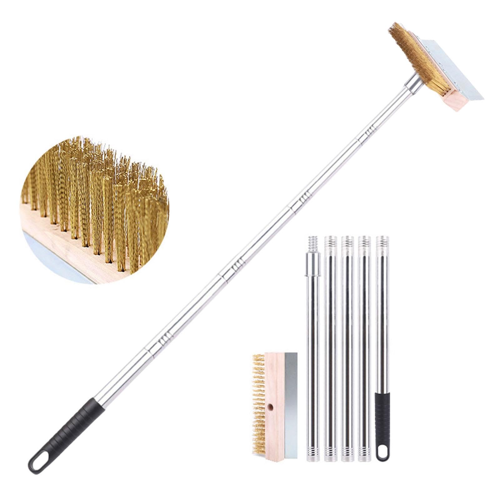Cepillo para Horno de Pizza con Brocha de Cobre Profesional Mango Largo Herramienta Eficiente para Limpieza de Hornos Y Asadores Adecuado para Cocina, 2,0 m