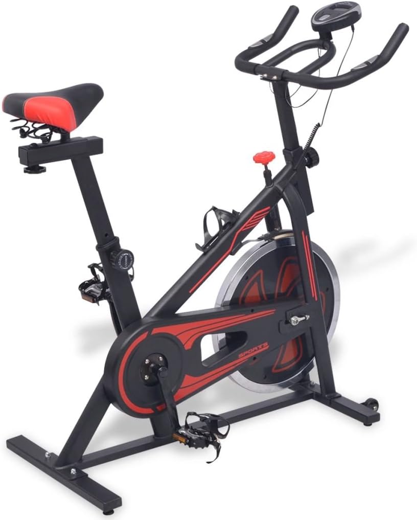 black and red exercise bike