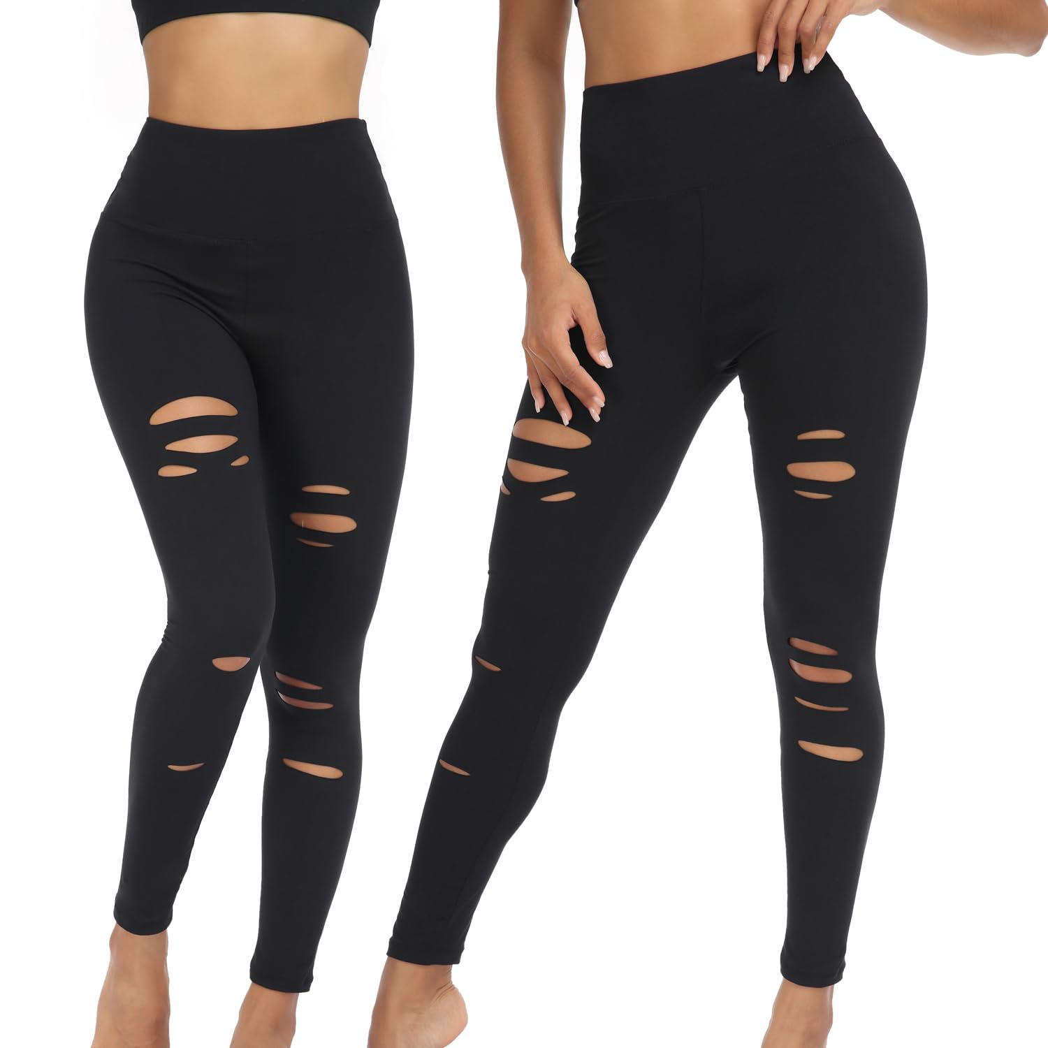 Ripped Warrior Legging for Women - High Waist Tummy Control Yoga Pants Workout Athletic Pants