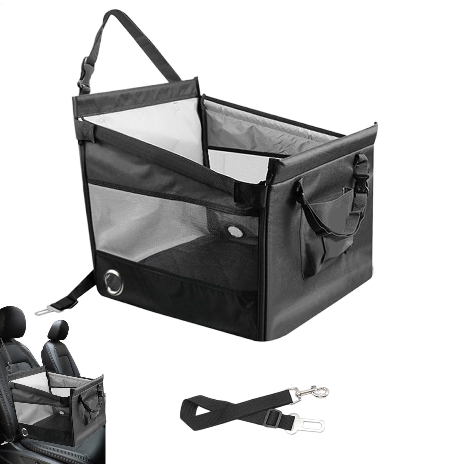 Seggiolino auto - Seggiolino pieghevole per animali domestici, lettino da viaggio impermeabile antiscivolo, supporto interno morbido, piattaforma con cuscino di sicurezza traspirante | Sedili compatti