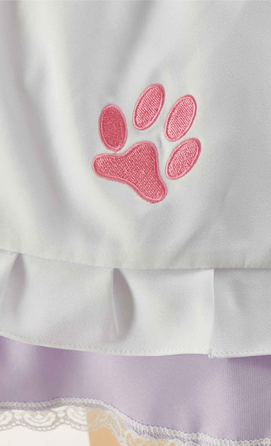 MEOWCOS Women's Maid Dress French Apron Kawaii Kitty Dress with Paw Embroidery Anime Cosplay Costume