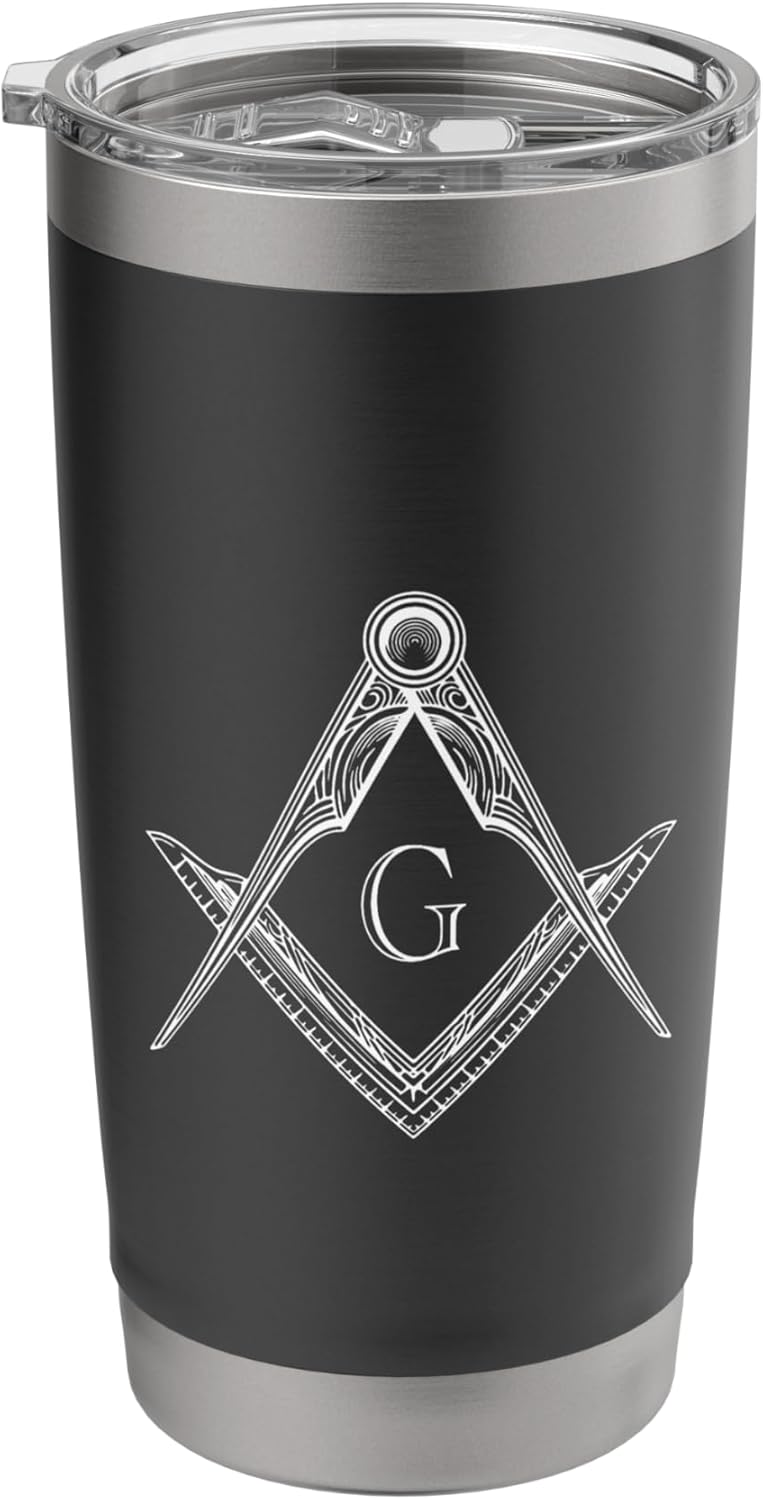 Freemason Symbol Square & Compass Grand Lodge Masonic Stainless Steel Insulated Tumbler
