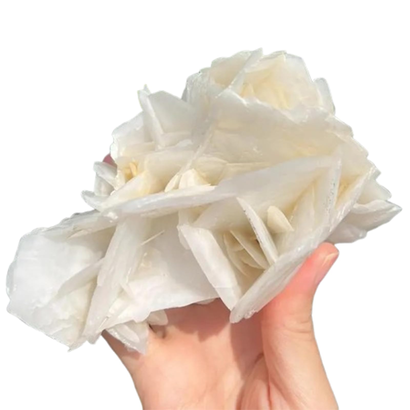 HUJWLBWF White Rose Calcite Rough Crystal, for Desk Decor, Crystal Raw Stones for Tumbling, Cabbing, Decoration Gift,200~300g