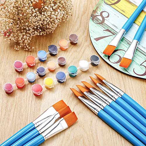 Image of Zonon 30 Pieces Paint Brushes Bulk Small Flat Top Acrylic Oil Paint Brush for Artists Mini Touch up Crafts Detail Painting(1 Inch,Blue)