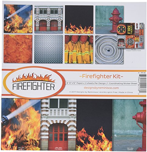 Reminisce FRF-200 Firefighter Scrapbook Collection Kit, 12x12 inches