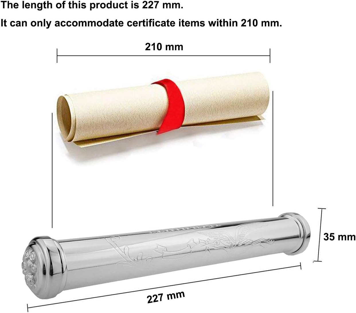 Fengfa Birth Certificate Holder with Stand, SilverPlated Zinc Alloy