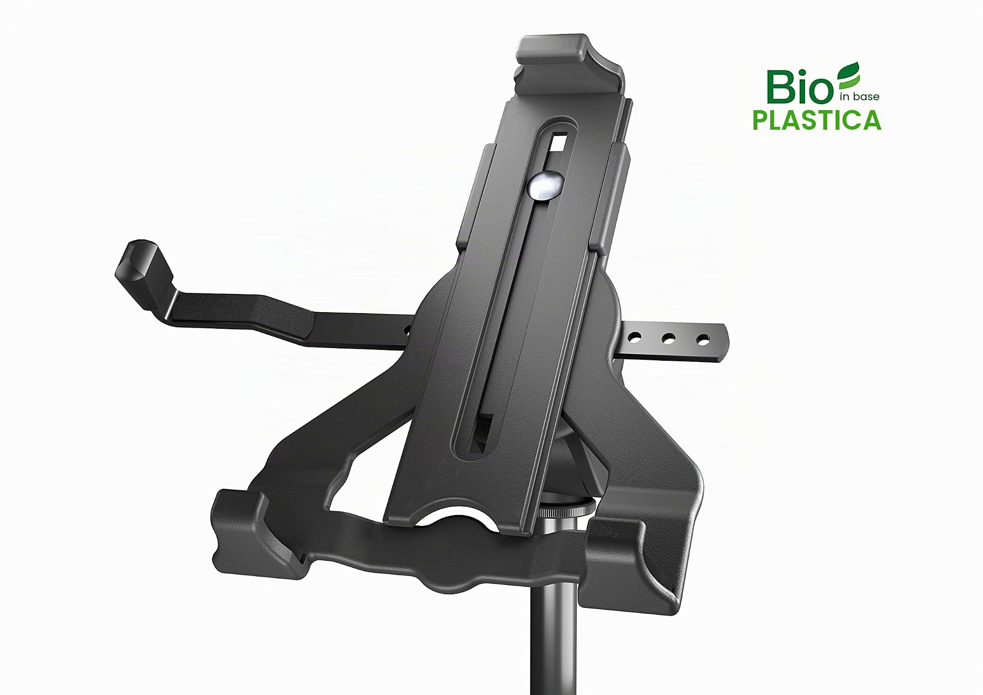 K&M 19775 base per tablet, nero, plastica bio - supporto inclinabile e pieghevole, adatto alle marche più popolari - treppiede