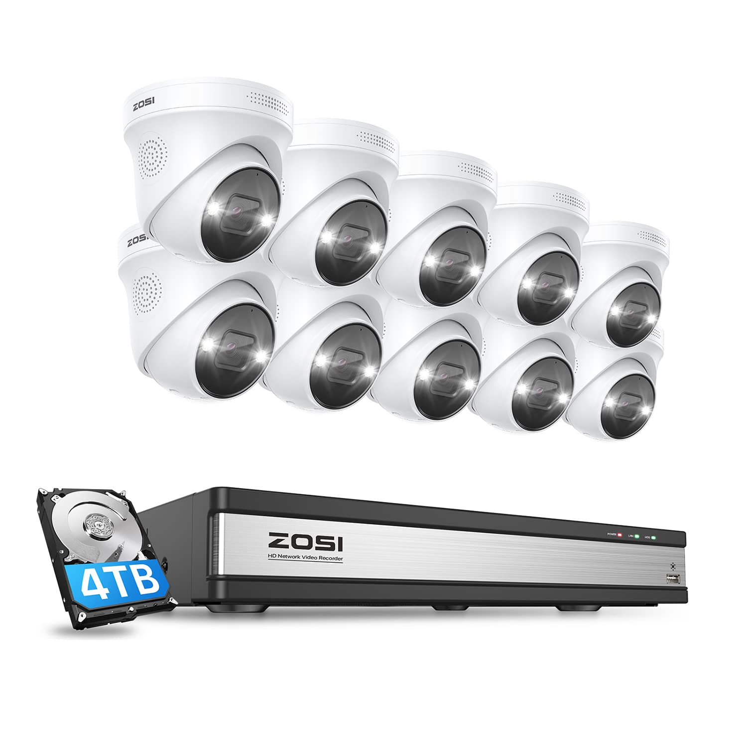 Amazon.co.jp: 【最新発光・ 800万画素】ZOSI 防犯カメラ 屋外