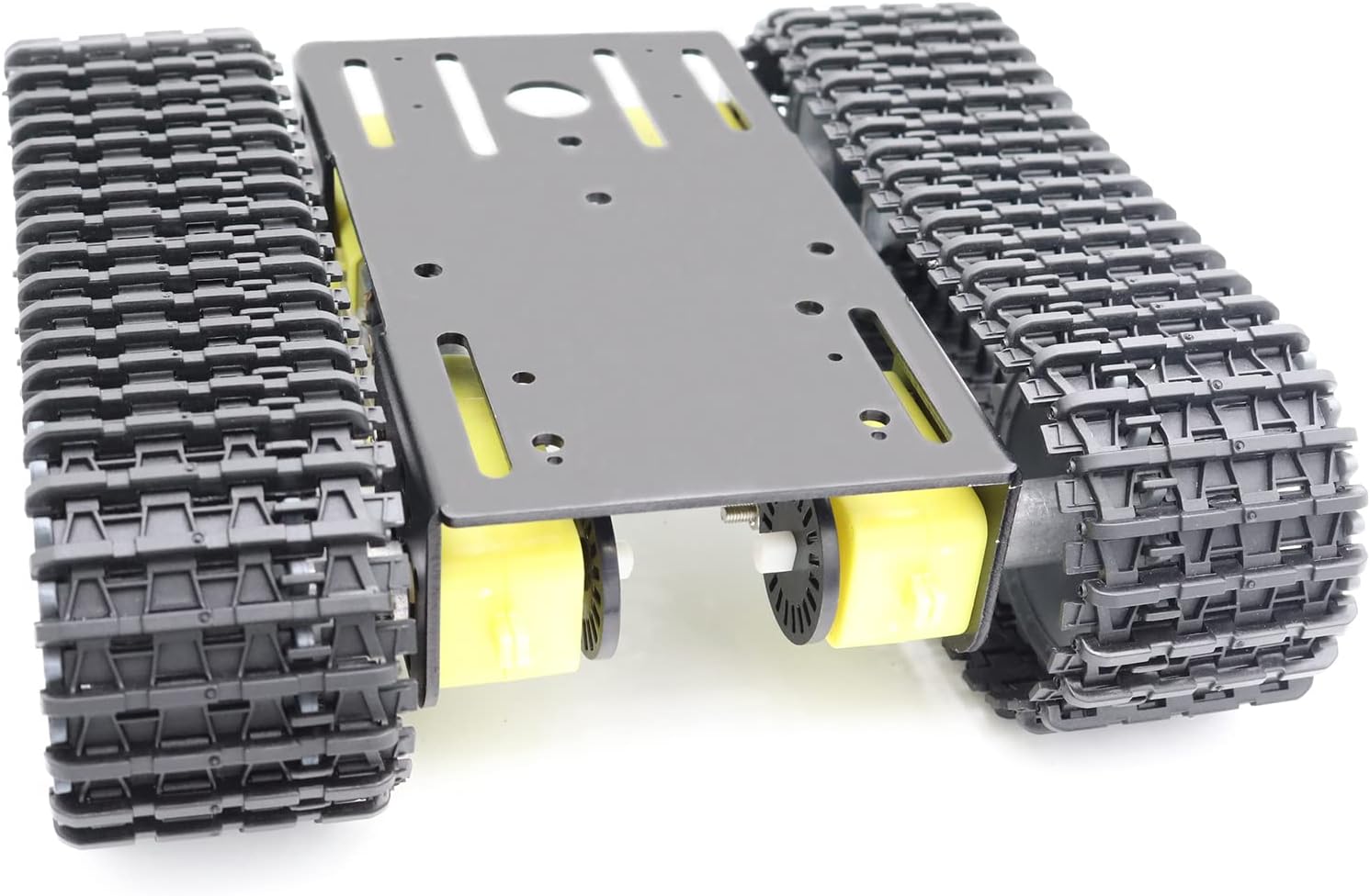 Metal Smart Robotic RC Tank Chassis Kit with 4pcs DC TT Motors for Arduino UNO R3/ Raspberry Pie/STEAM Education, TT04 Crawler Tank Car Chassis Platform for Adults (Black)