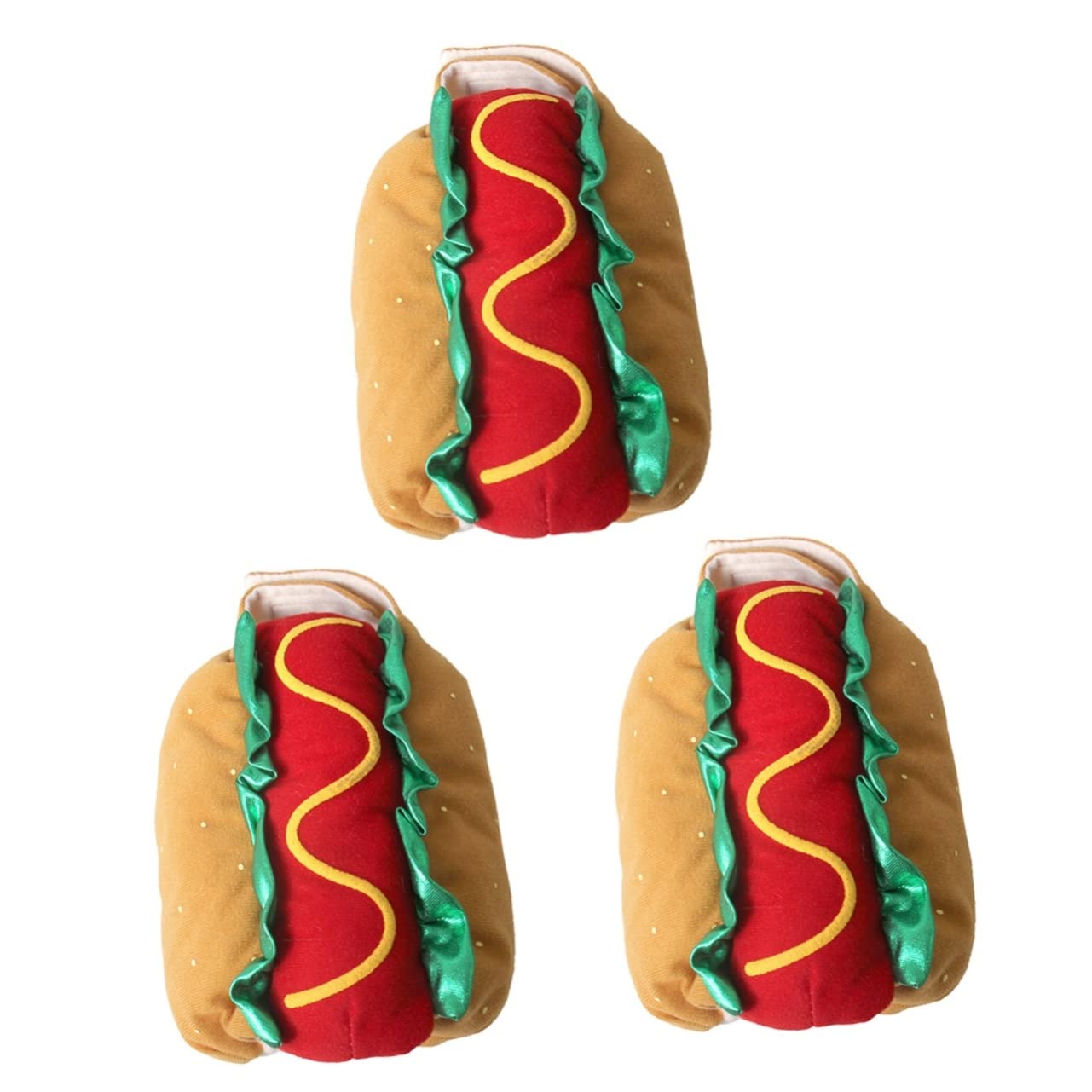 BESPORTBLE 3pezzi Costume Divertente Per Cani e Gatti Vestito Da Hot Dog Per Halloween e Natale Taglia Xxs Abbigliamento Per Animali Domestici Con Collo Elastico e Design Accattivante