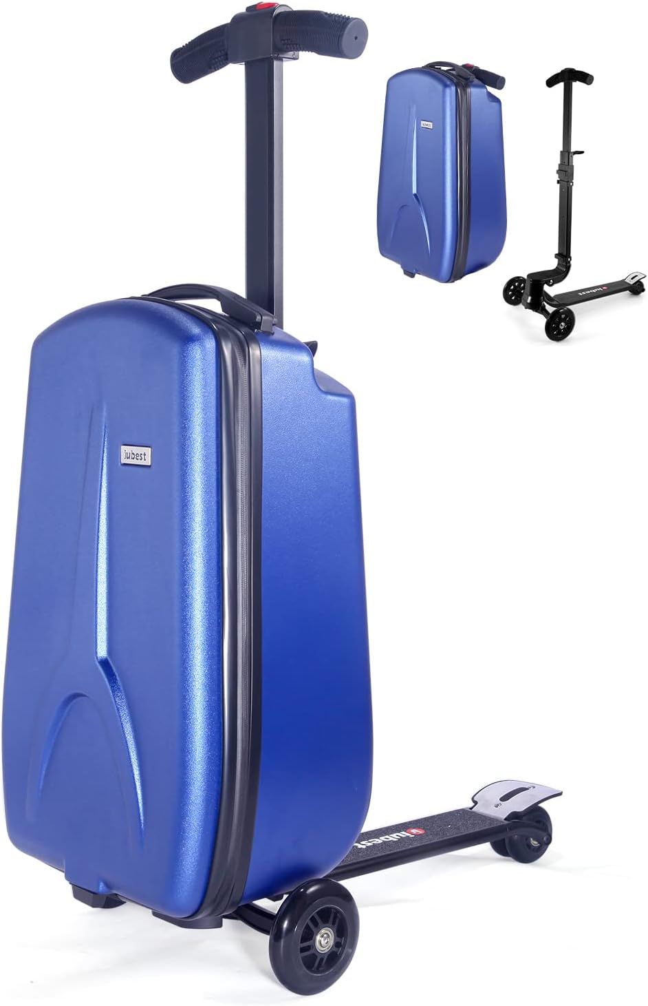 MRPLUM20" Ride-On Suitcase with Detachable Scooter for Kids,Foldable Hardshell Carry-On Luggage for Toddlers Ages 4-15 with Adjustable Handle,Easy Steering&Brake(Airplane Approved)