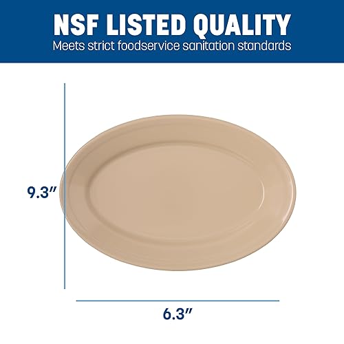 Miniatura 4 de Carlisle FoodService Products Dallas Ware - Plato ovalado de plástico reutilizable con borde para el hogar y restaurantes, melamina, 9.25 x 6.25