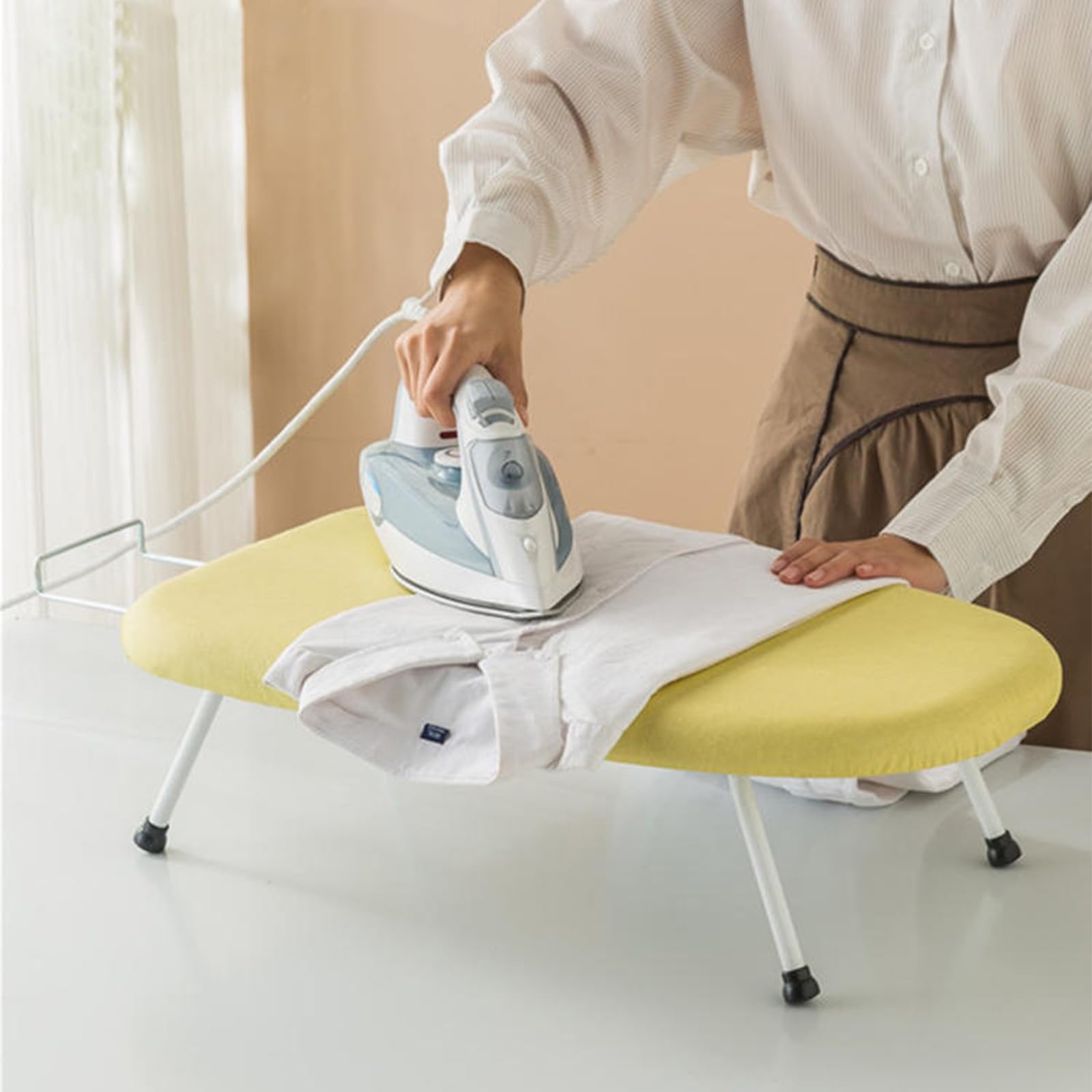Asse da stiro piccola con poggia ferro e piedini antiscivolo, da tavolo, pieghevole, per uso domestico e in viaggio, colore: blu indaco