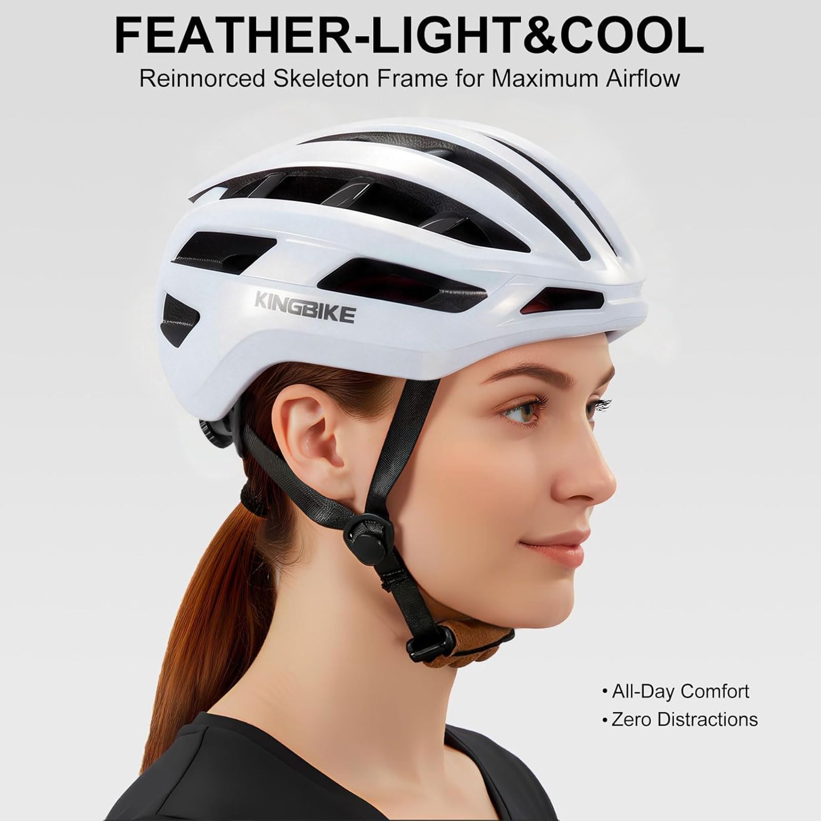 Fahrradhelm für Jugend Erwachsene Herren Damen Rennradhelm Leichtbau Belüftung Bequem 2 Größen 54-62cm