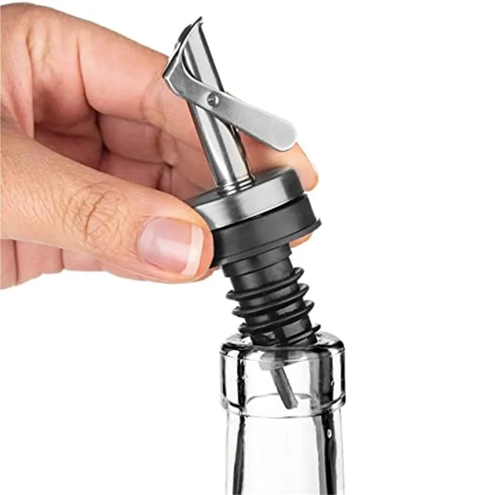 Bouchons de vin 10 pièces en acier inoxydable fermeture automatique distributeur verseur anti-fuite for Champagne huile Sauce liqueur