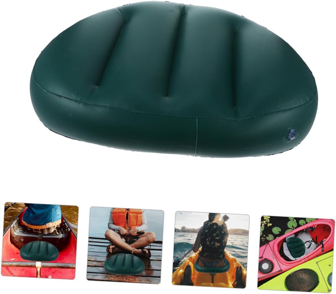 KOMBIUDA 3pcs Inflatable Boat Cushion Seat Thick PVC Folding Backrest Pad for Kayaking and Fishing Ergonomic Portable Washable Accessories