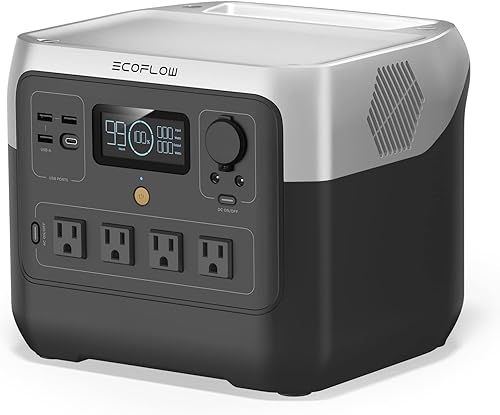 EF ECOFLOW Estación de energía portátil RIVER 2 Pro, batería LiFePO4 de 768 Wh, carga rápida de 70 minutos, salidas de CA de 3 x 800 W, generador