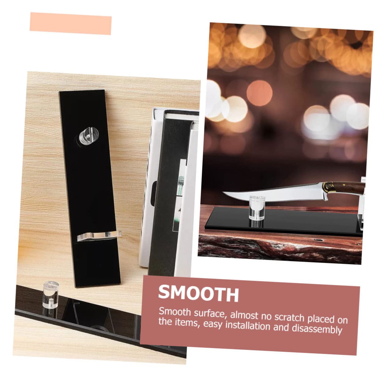 Happyyami Thickened Acrylic Cutter Rack for Displaying Convenient Storage Stand for Home Kitchen Restaurants Cutters From Dulling Organizes and Enhances Safety Transparent Design