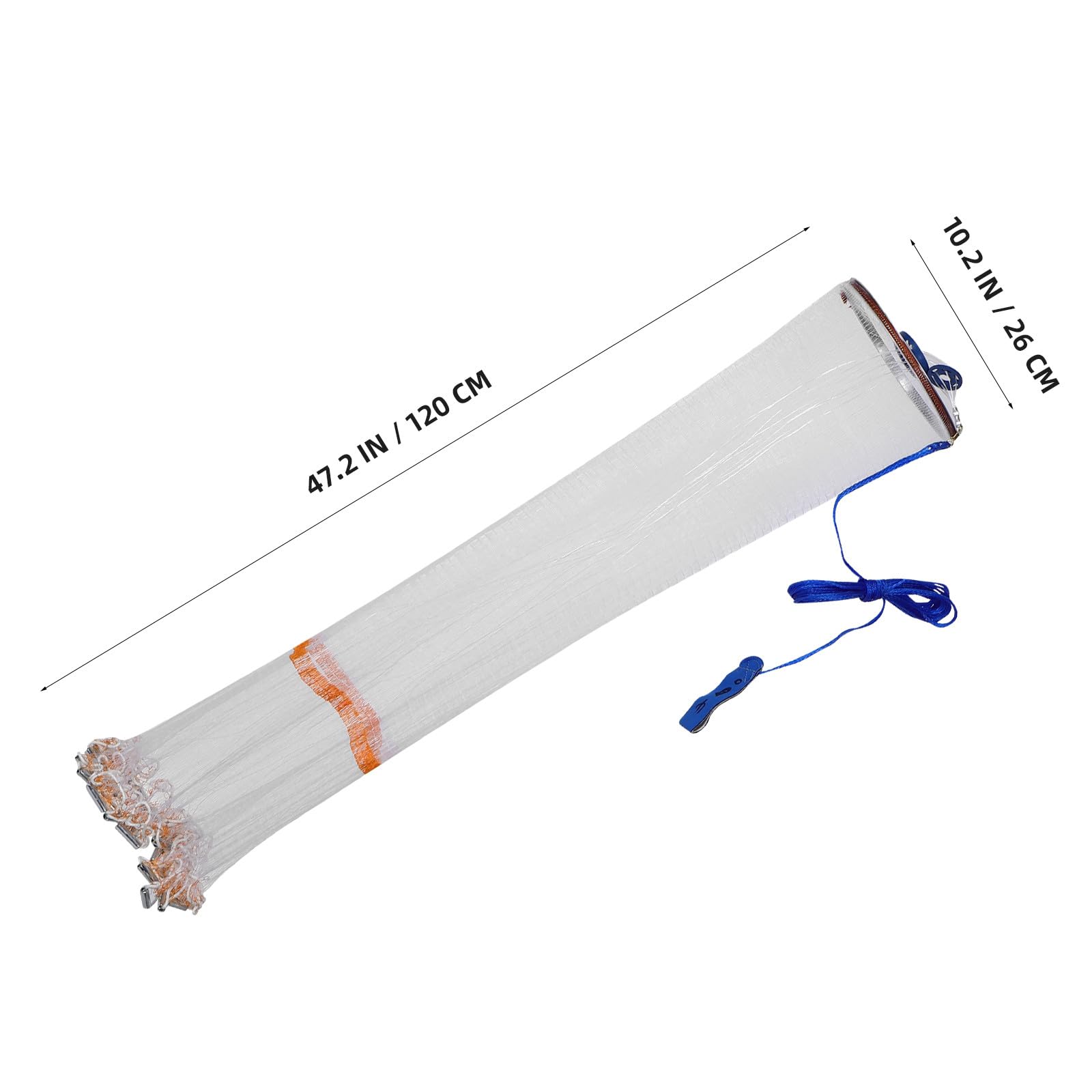 Toyvian Retino da Lancio Piccolo in Lega di Alluminio con Pesi in Acciaio Retino da Pesca per Esche in Acqua Naturale e Salata Trappola per Gamberetti a Mano con Rete Monofilamento Alta