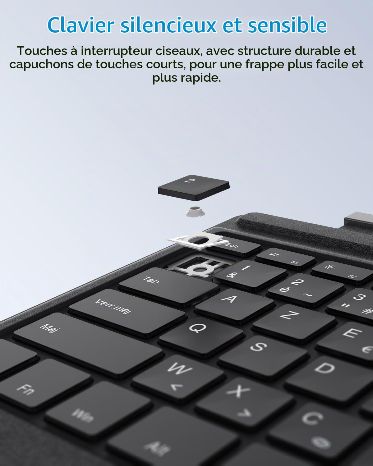 TiMOVO Clavier pour Microsoft Surface Pro 7 Plus/7/6/4/3/2017, Gris