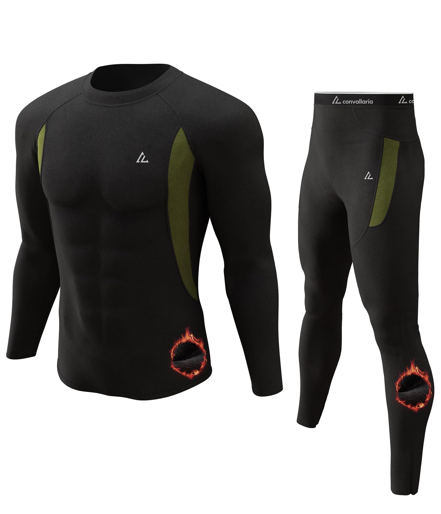 CL convallaria Men's Thermal Underwear Long Johns Set - Sport Base Layer
