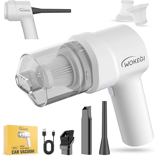 Mini aspiradora de mano para automóvil, aspiradora portátil inalámbrica de 10000 PA con batería de 2000 mAh, aspiradora pequeña 3 en 1 y plumero de