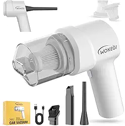 Mini aspirador de carro portátil, aspirador portátil sem fio 10000PA com bateria de 2000 mAh, aspirador de pó pequeno 3 em 1 e espanador de ar com carregamento tipo C, compacto e leve para carro, casa