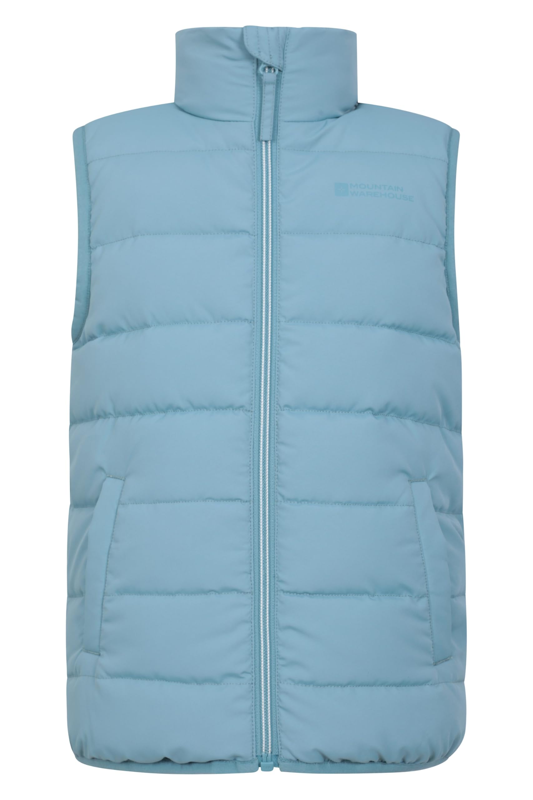 Mountain Warehouse Rocko Kids Borg Lined Padded Gilet Light Blue 7-8y