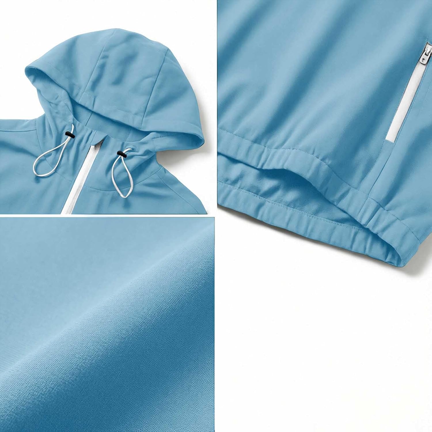 Anorak Pullover Jacket for Women Half Zip Hooded Waterproof Windbreaker | Women's Oversized Rain Jacket with Zip Chest Pocket, Drawstring Hem, Kangaroo Pocket for Hiking Travel Outdoor Fall
