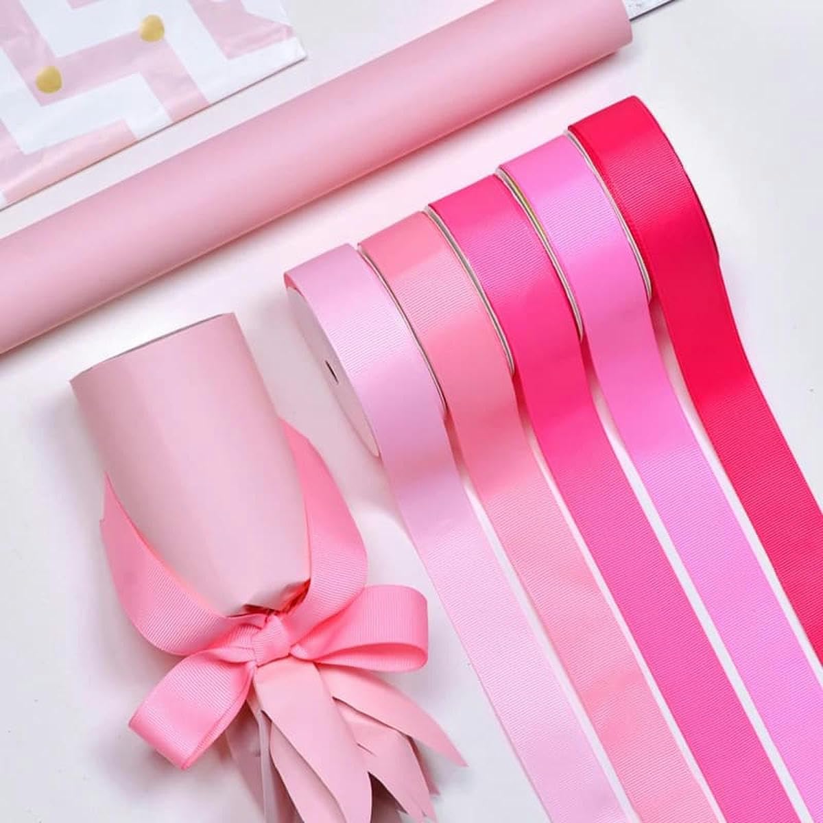 Cinta de grogrén para accesorios de vestir hechos a mano, serie roja, 2", 2,5", 3", 3,5", 4", 50, 57, 63, 75, 89, 100 yardas/lote, rubí 264-50 mm