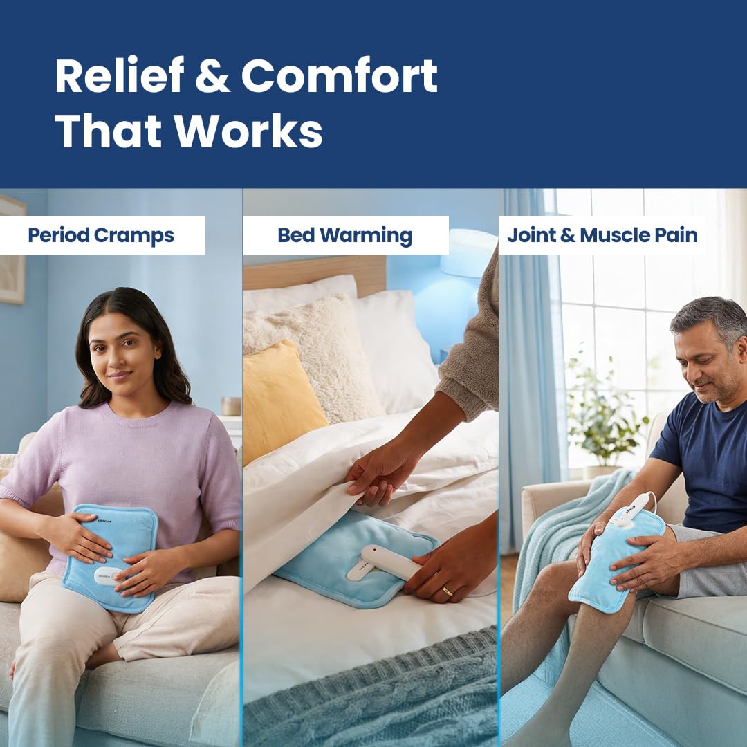UltraCare PRO UltraCure Premium Electric Hot Water Bag for Pain Relief | Quick Heat Heating Pad for Period Cramps, Back & Joint Pain | Safe & Leakproof with Dual Insulation | Easy to Use 1
