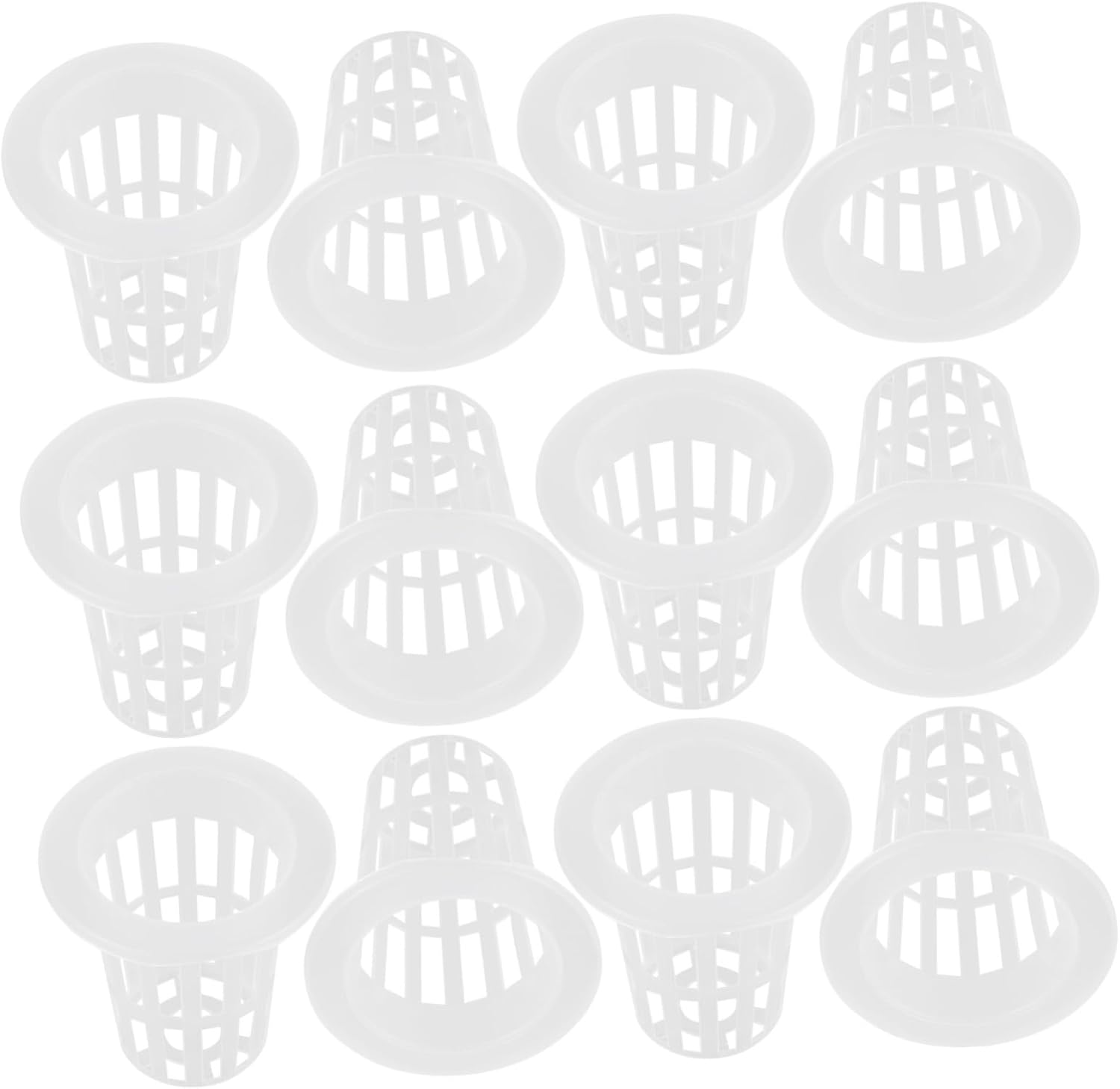 12pcs Hydroponic Planting Basket: Plant Net Pot Bucket Vegetable Plastic Net Cups for Balcony and Indoor Gardening - Hydroponics Supplies