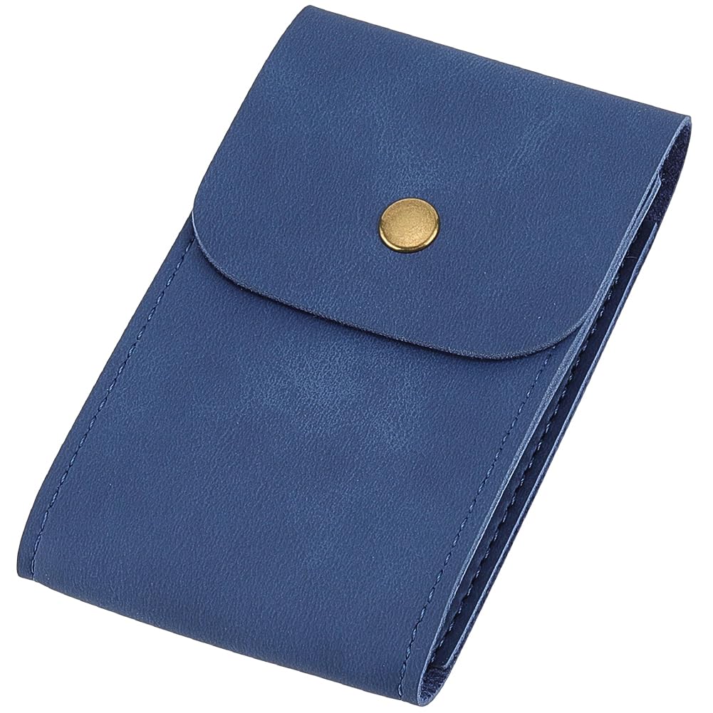 CALFOVERA PU Leather Playing Card Holder Red Handcrafted Deck Case Protector Holder Travel Storage Box Coin Pouch Money Organizer Wallet with Snap Button for Poker Bridge Cards Board Game Accessory