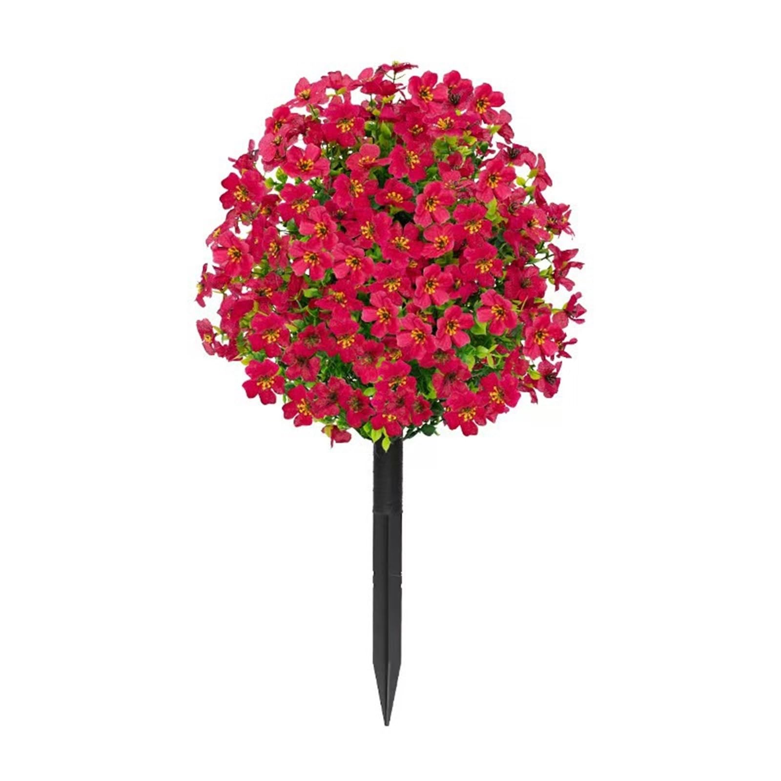 Ground Inserted Violet Eucalyptus Leaf Camellia Simulation Flowers Home Decoration 1Pcs(Bigred)