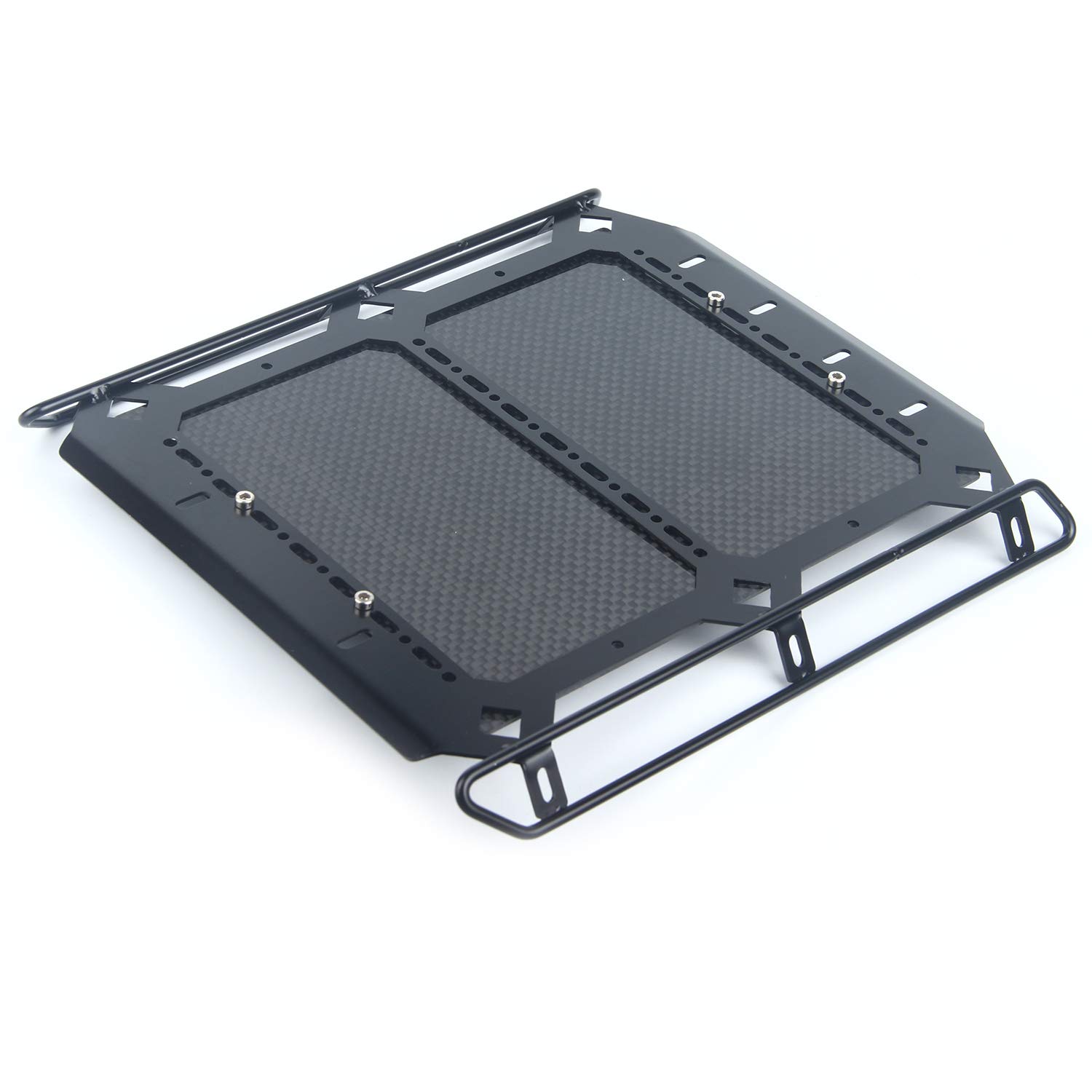 LCX Racing 1/10th RC Crawler Car Metal w/Carbon Fibre Luggage Tray Roof Rack for Traxxas TRX6, Upgrades Parts Accessories