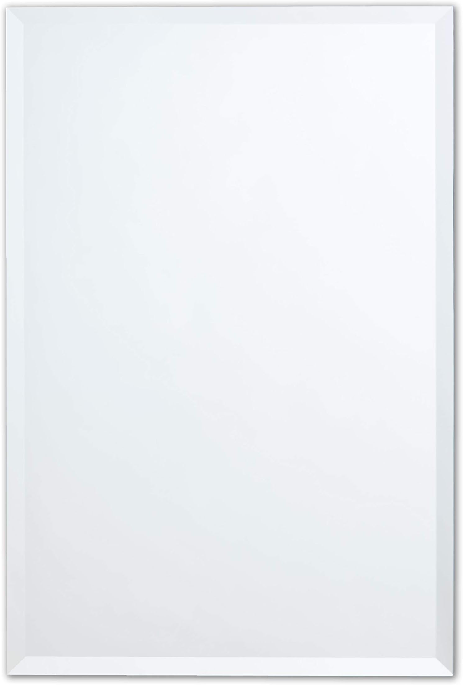 Better Bevel Frameless Rectangle Mirror | 24" x 36" Bathroom Wall Mirror w/Beveled Edge | Ultra-Flush Hanging System (Horizontal or Vertical)