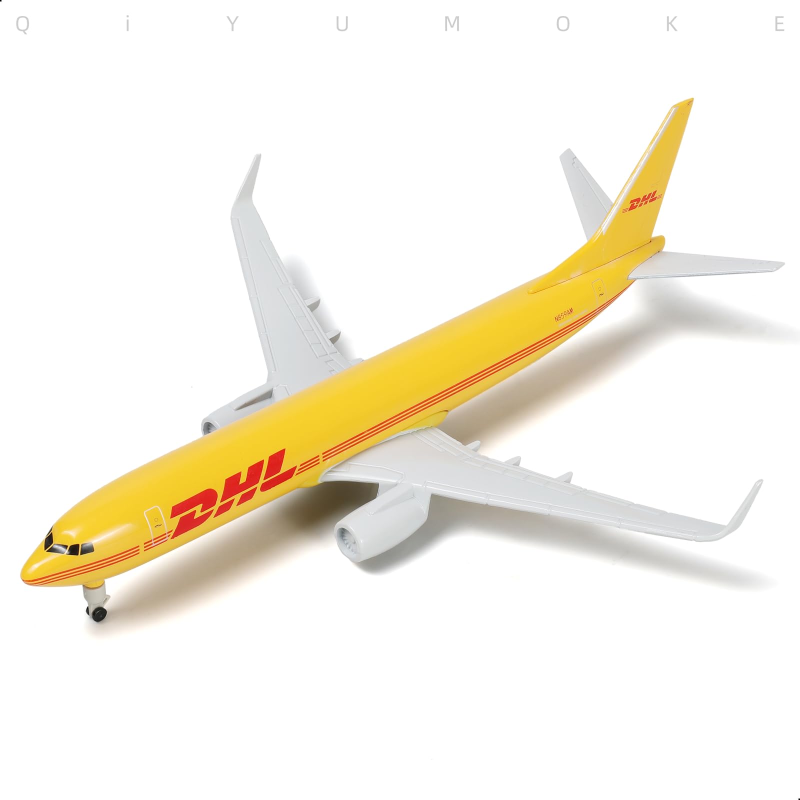 1/300 737 Modèle d'avion en métal moulé-DHL737 Modèle d'avion pour Avion Adulte-modélisation avec Support (8,3 Pouces) Cadeaux de passionnés d'aviation, décorations d'affichage de Bureau
