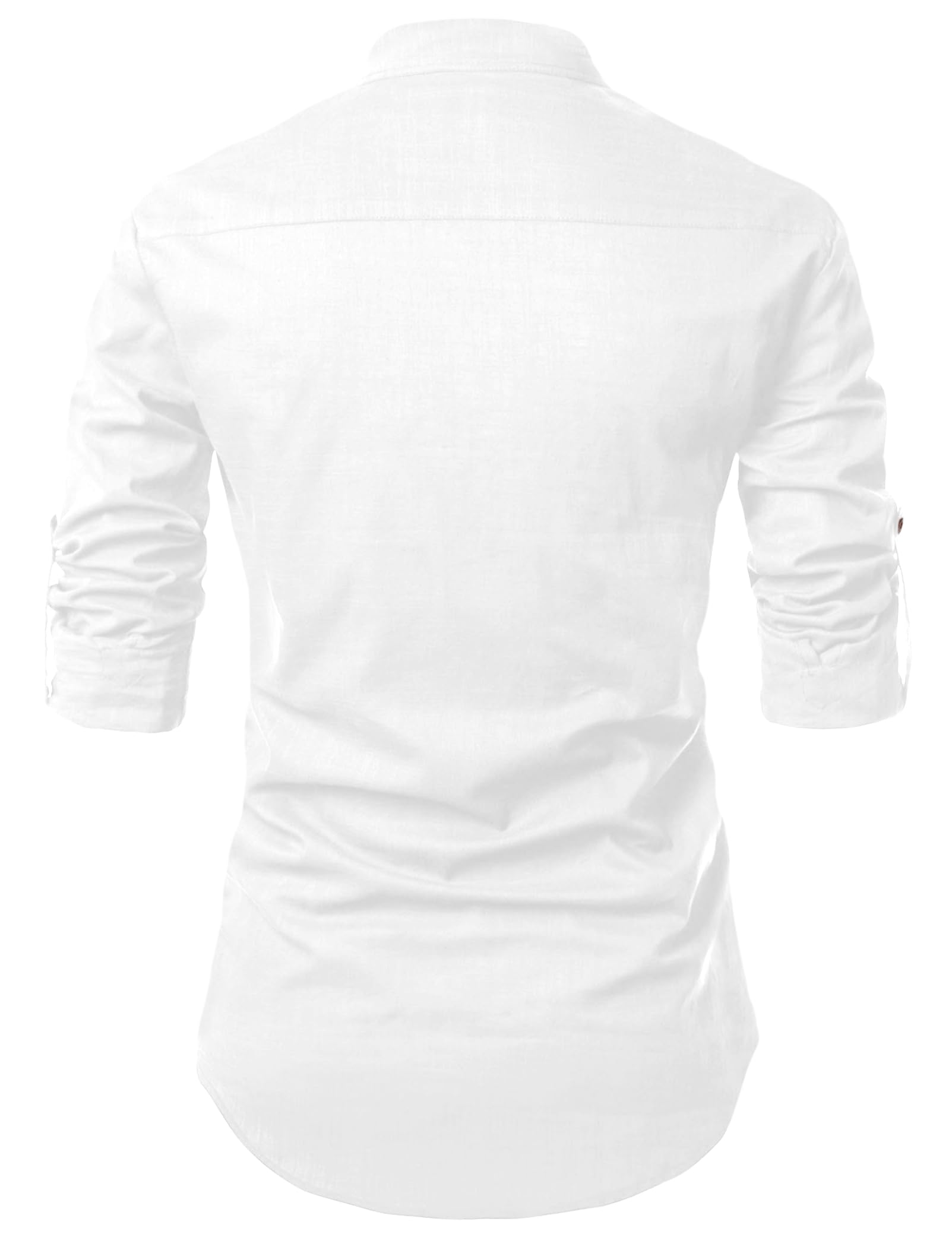 Zombom Camicia da uomo in misto poliestere misto cotone manica lunga stile mandarino/stile cinese