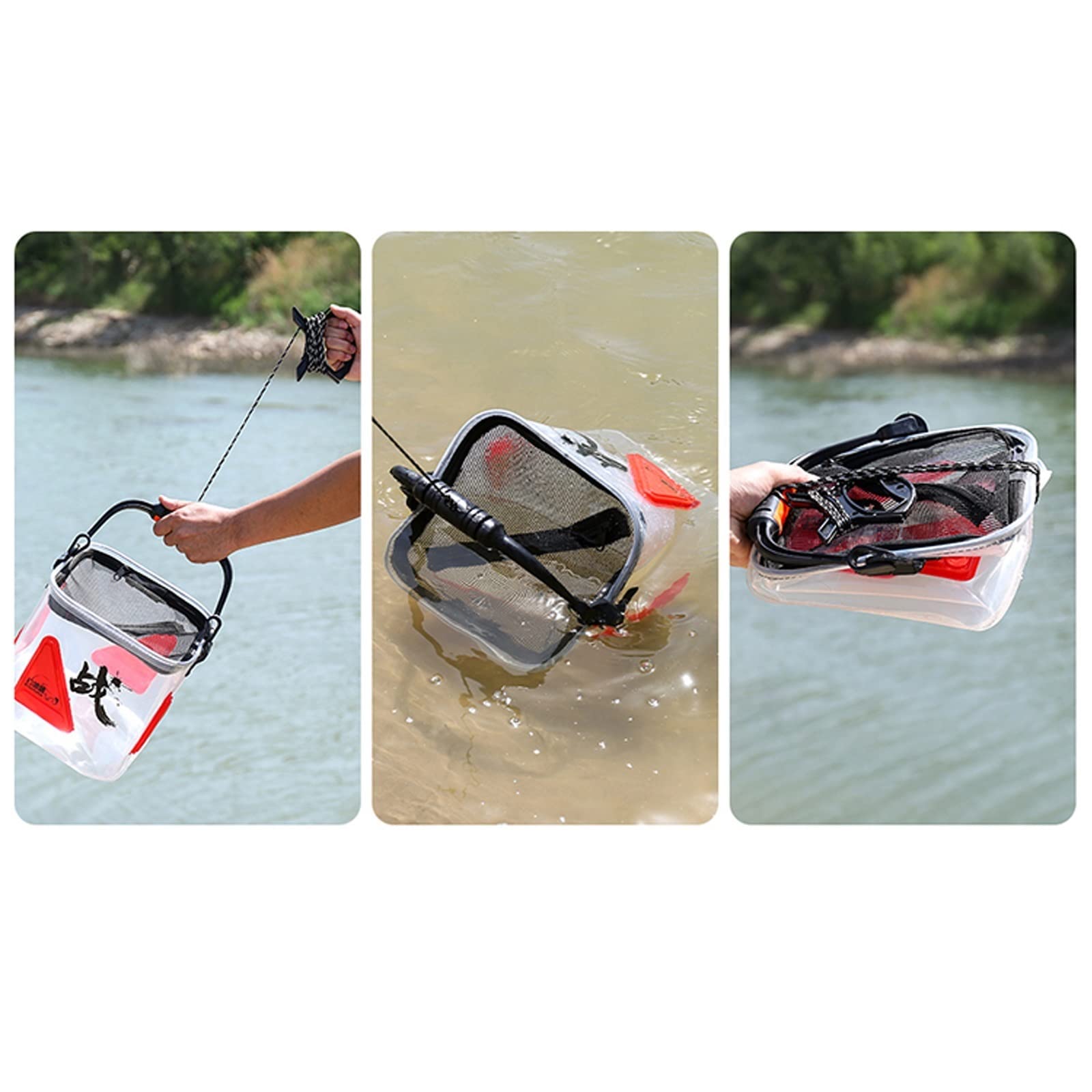 Secchio da Pesca Secchio da Pesca Secchio Portatile Pieghevole for Pesci vivi Secchio da Pesca Multifunzionale Ispessito con Corda Barile da Pesca(24x24x22.5cm)