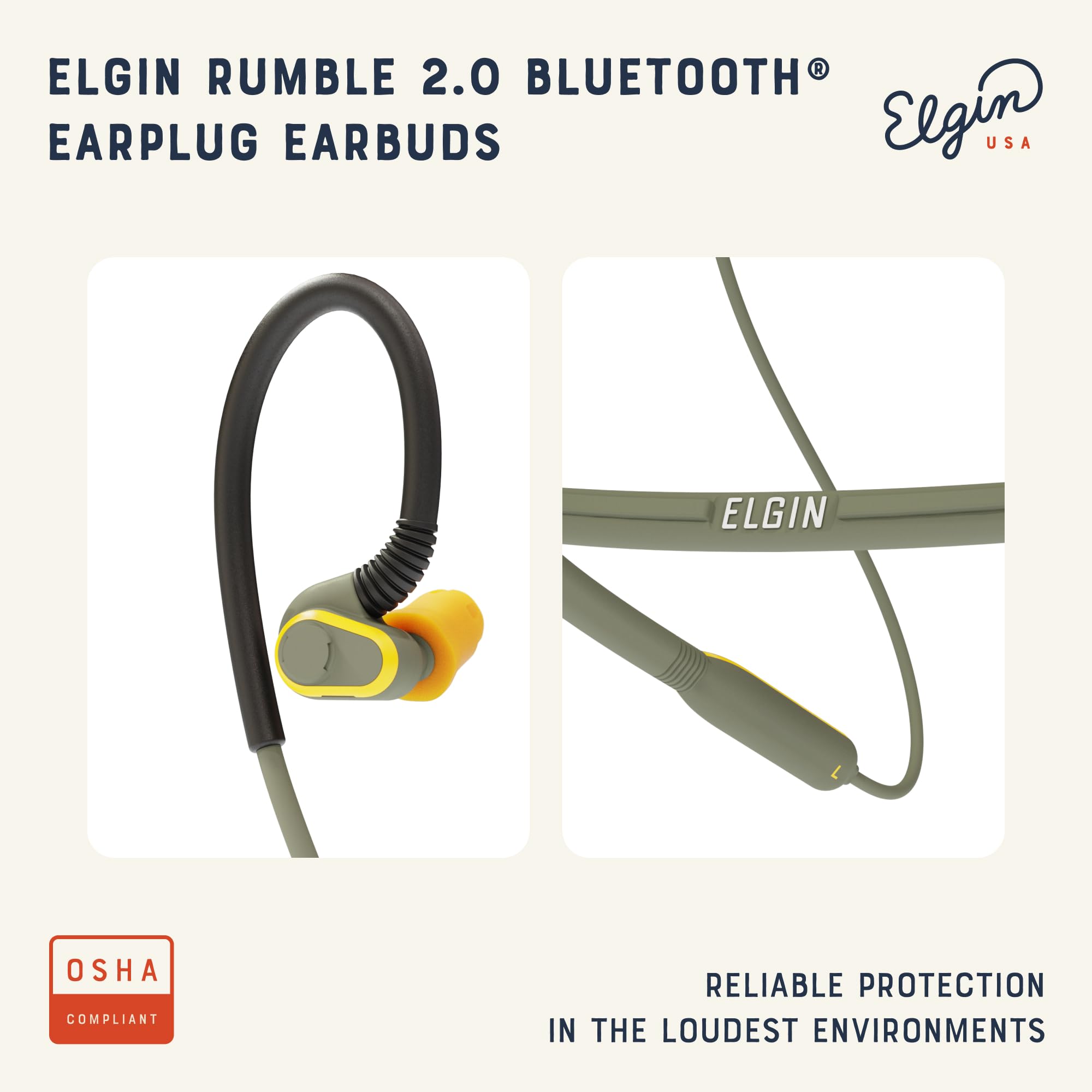 Elgin Rumble Gen 2 Bluetooth Earbuds Noise Reduction 31dB - Dettaglio