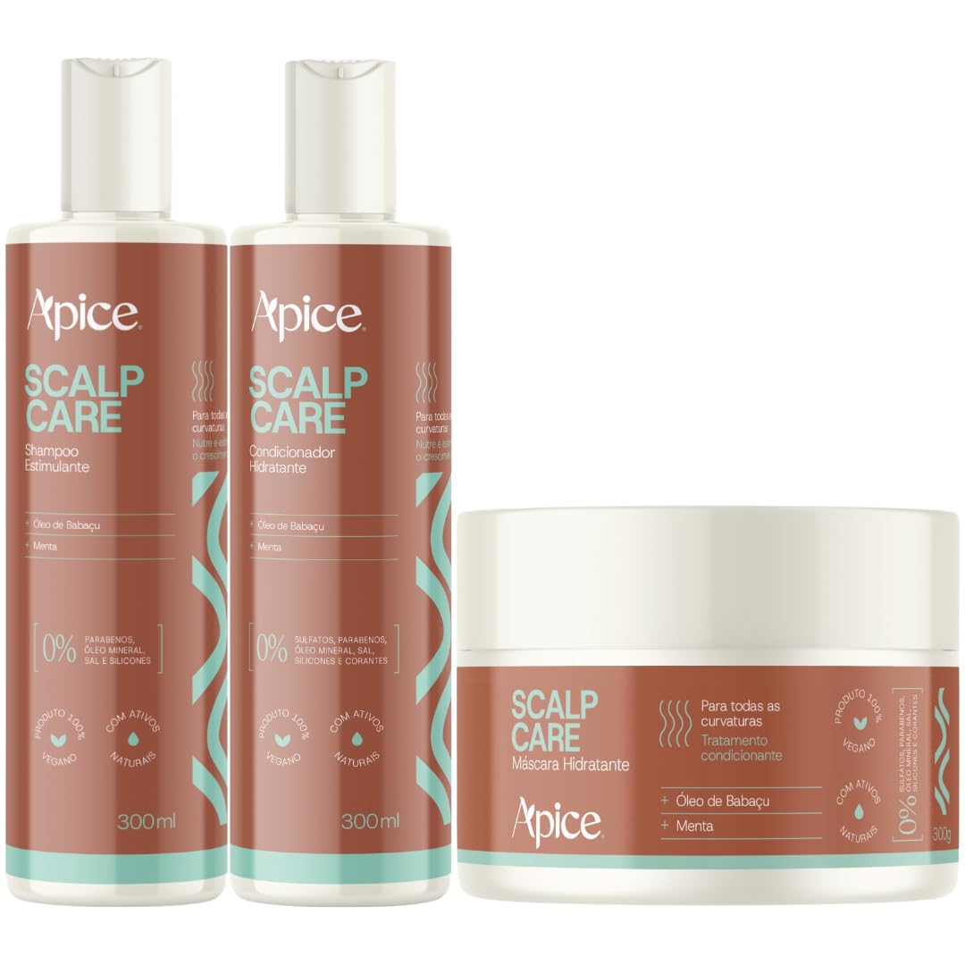 Kit Shampoo Condicionador E Mascara Hidratante Scalp Care Apice